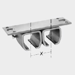 Prindere dublă pe tavan, cuplaje cu distanţă şi fără distanţă Nr. 2 (62 mm)